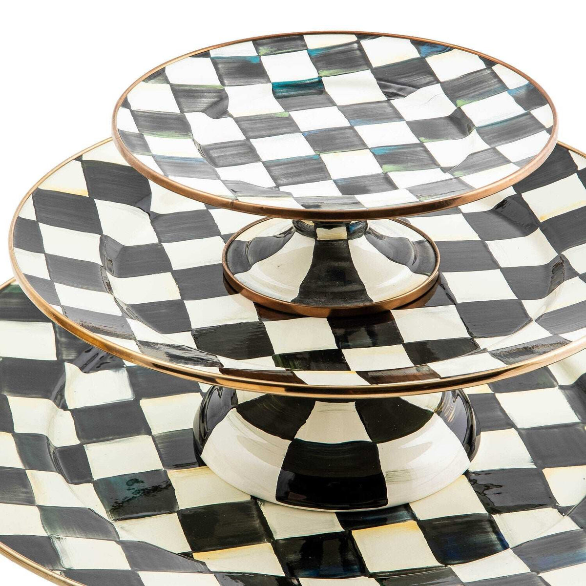 Courtly Check Pedestal Platter - Large