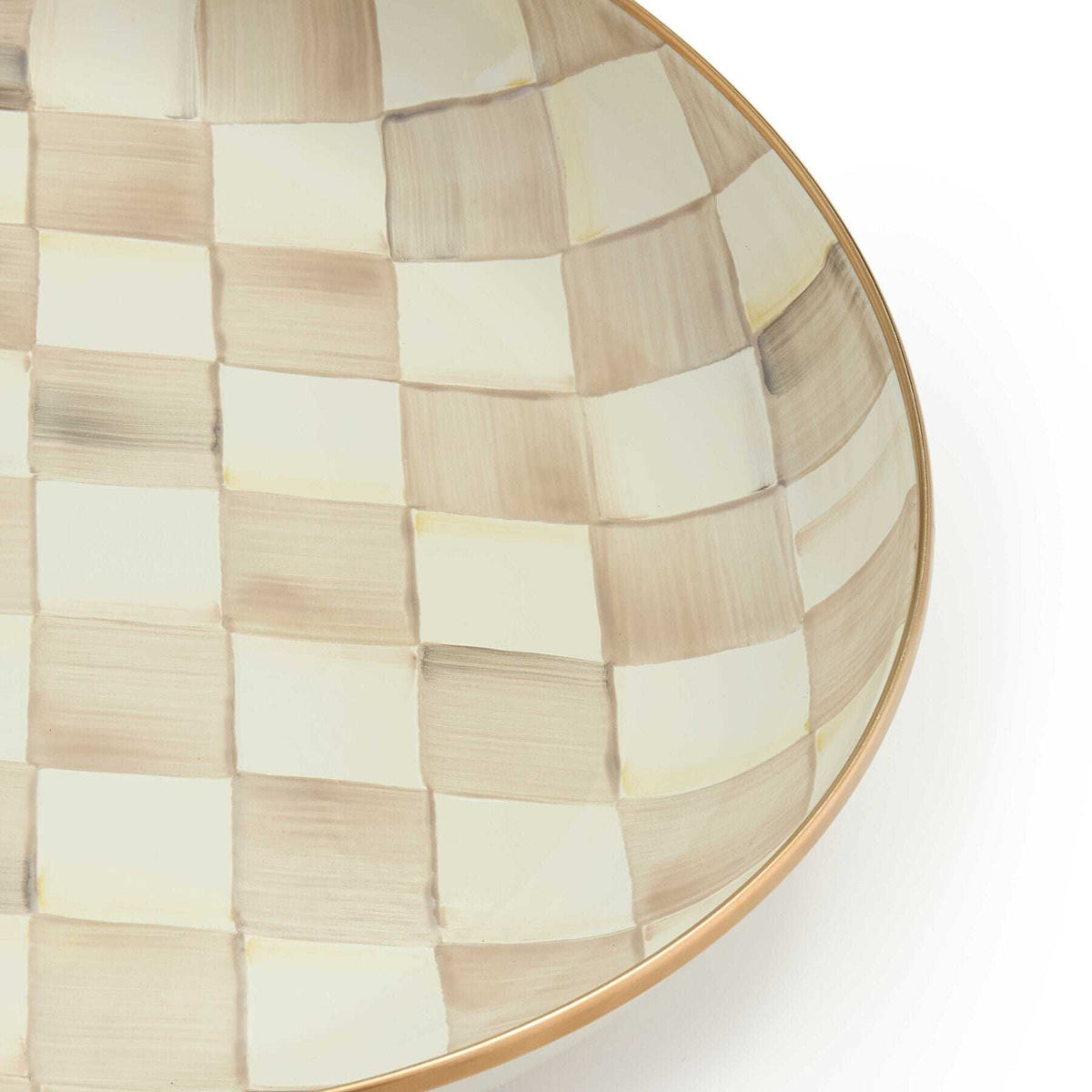 MacKenzie-Childs Mocha Check Abundant Bowl