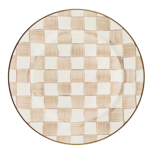 Mocha Check Charger/Plate