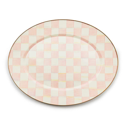 MacKenzie-Childs Rosy Check Large Oval Platter