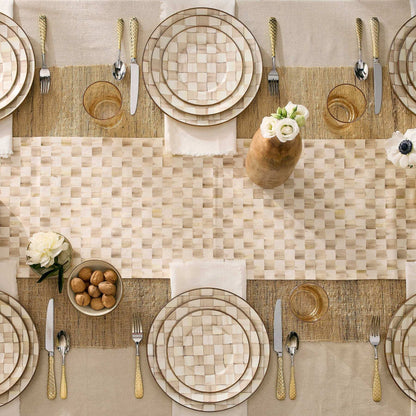 Mocha Check Charger/Plate