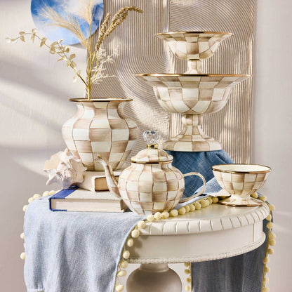 Mocha Check Small Compote by MacKenzie-Childs