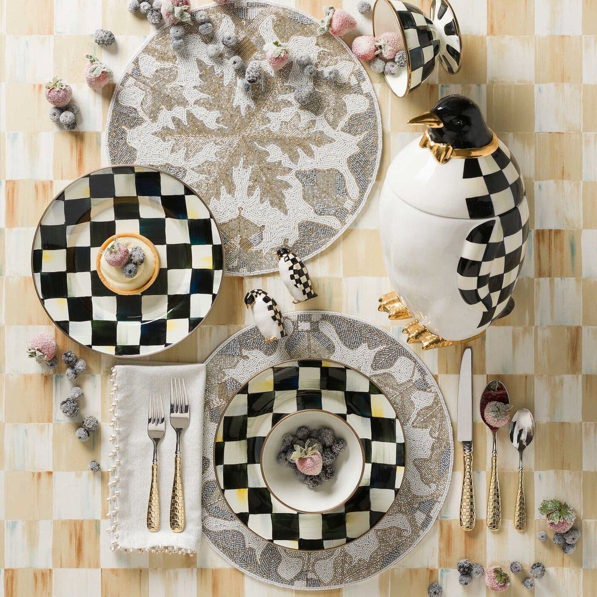 Courtly Check Enamel Ice Cream Dish