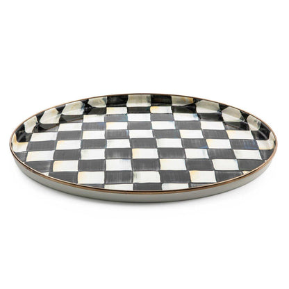 Courtly Check Enamel Round Tray