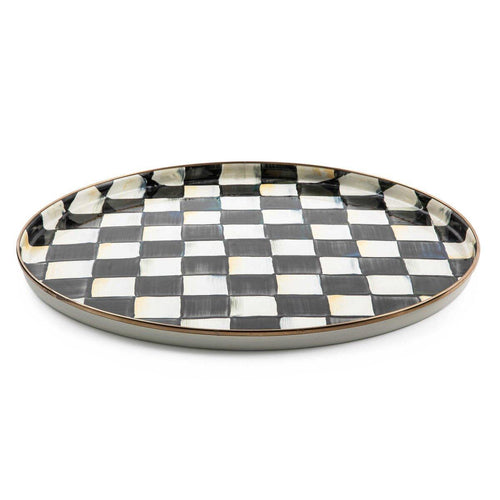 Courtly Check Enamel Round Tray