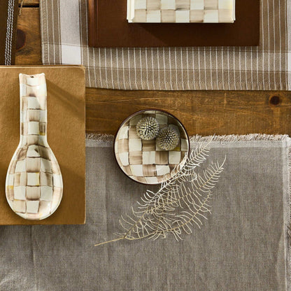 Mocha Check Relish Dish by MacKenzie-Childs