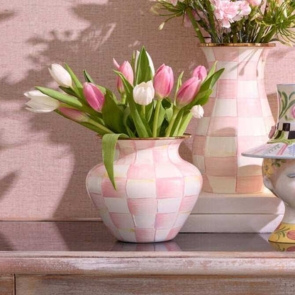 Check Enamel Large Vase