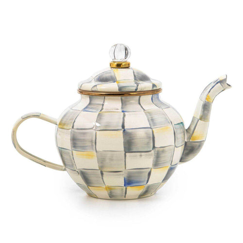 MacKenzie-Childs Sterling Check 4 Cup Teapot